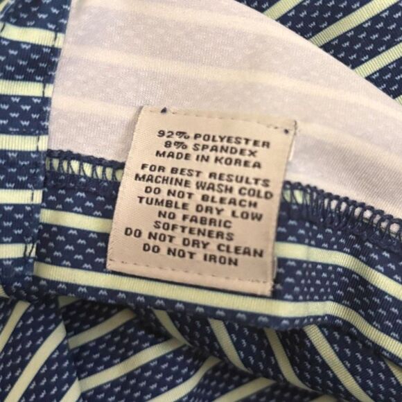 Oliver Ridley Short Sleeve Golf Polo Shirt Blue Stripe Performance Size Large‎ - Picture 5 of 5